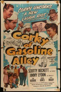 8g152 CORKY OF GASOLINE ALLEY 1sh '51 Scotty Beckett, based on the Frank O. King comic strip!