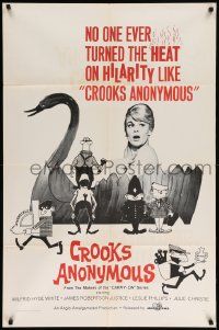 8g154 CROOKS ANONYMOUS military 1sh '62 Leslie Phillips, Stanley Baxter, English crime comedy!