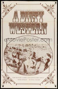 8g178 DIRTY WESTERN 1sh '75 Barbara Bourbon, Richard O'Neal, cowboy sex!