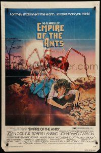 8g196 EMPIRE OF THE ANTS 1sh '77 H.G. Wells, great Drew Struzan art of monster attacking!