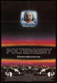 8g633 POLTERGEIST English 1sh '82 Tobe Hooper, classic, they're here, Heather O'Rourke in TV!