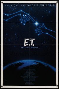 8g188 E.T. THE EXTRA TERRESTRIAL 1sh R85 Drew Barrymore, Spielberg, cool Alvin art