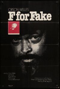 8g209 F FOR FAKE 1sh '77 Orson Welles' Verites et mensonges, fakery, great image!