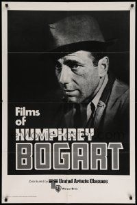 8g227 FILMS OF HUMPHREY BOGART 1sh '75 great portrait of Bogart w/fedora!
