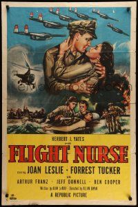 8g241 FLIGHT NURSE 1sh '53 Joan Leslie & Forrest Tucker help win the Korean War!