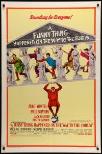 8g268 FUNNY THING HAPPENED ON THE WAY TO THE FORUM style A 1sh '66 image of Zero Mostel & cast!
