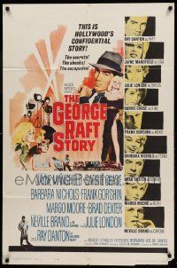 8g275 GEORGE RAFT STORY 1sh '61 art of sexy Jayne Mansfield & Ray Danton!
