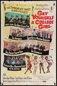 8g279 GET YOURSELF A COLLEGE GIRL 1sh '64 hip-est happiest rock & roll show, Dave Clark 5 & more!