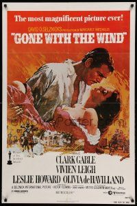8g299 GONE WITH THE WIND 1sh R80 Clark Gable, Vivien Leigh, Terpning artwork, all-time classic!
