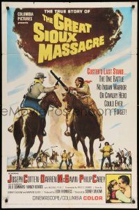 8g306 GREAT SIOUX MASSACRE 1sh '65 Joseph Cotton, Darren McGavin, where Indian arrows met cavalry!