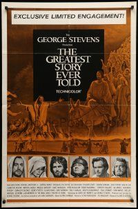 8g307 GREATEST STORY EVER TOLD 1sh '65 Max von Sydow as Jesus, exclusive limited engagement!