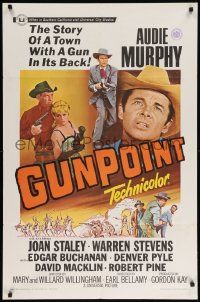 8g315 GUNPOINT 1sh '66 Audie Murphy in the story of a town with a gun in its back!
