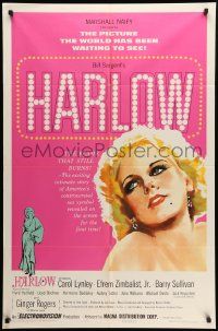 8g326 HARLOW 1sh '65 by Carol Lynley as The Blonde Bombshell!