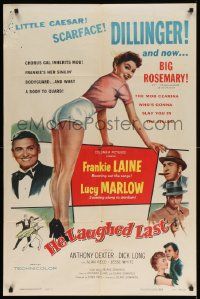 8g328 HE LAUGHED LAST 1sh '56 Blake Edwards, full-length super sexy chorus cutie Lucy Marlow!
