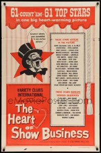 8g330 HEART OF SHOW BUSINESS 1sh '57 Ralph Staub directed, 61 stars in industry short!