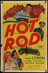 8g347 HOT ROD 1sh '50 Jimmy Lydon, cool hot rod car racing police chase artwork!