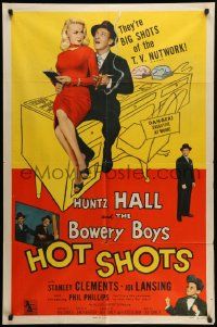 8g348 HOT SHOTS 1sh '56 Huntz Hall & The Bowery Boys, sexy Joi Lansing, TV nutwork!