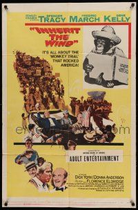 8g380 INHERIT THE WIND style A 1sh '60 Spencer Tracy as Darrow, Fredric March, Scopes trial!