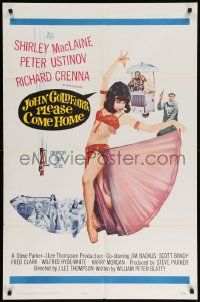 8g402 JOHN GOLDFARB, PLEASE COME HOME 1sh '64 sexy image of dancer Shirley MacLaine!