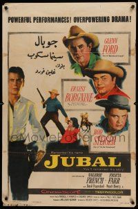 8g406 JUBAL style B 1sh '56 cowboys Glenn Ford, Ernest Borgnine & Rod Steiger!
