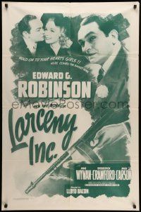 8g427 LARCENY INC. 1sh R56 Edward G. Robinson will steal the gold right out of your teeth!