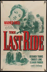 8g433 LAST RIDE 1sh '44 giant close up headshot of pretty young Eleanor Parker!
