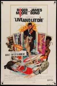 8g453 LIVE & LET DIE West Hemi 1sh '73 Roger Moore as James Bond by Robert McGinnis!