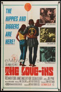 8g467 LOVE-INS 1sh '67 Richard Todd, James MacArthur, hippies & diggers, sex & drugs!