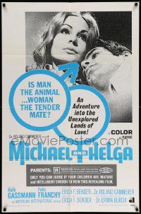 8g501 MICHAEL & HELGA 1sh '69 an adventure into the unexplored lands of love, is man an animal?