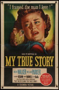 8g536 MY TRUE STORY 1sh '51 from the magazine, ex-con female jewel thief's husband won't forgive!