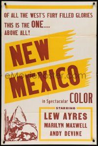 8g548 NEW MEXICO 1sh R50s Irving Reis directed, Lew Ayres, Marilyn Maxwell & Andy Devine