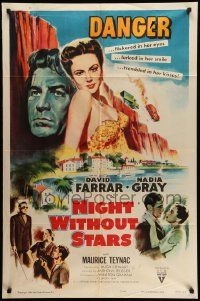 8g556 NIGHT WITHOUT STARS 1sh '52 art of David Farrar, Nadia Gray, Maurice Teynac!