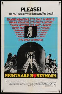 8g559 NIGHTMARE HONEYMOON 1sh '73 do not see it with someone you love, it's only a movie!