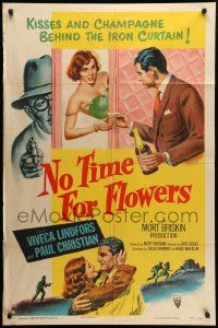 8g565 NO TIME FOR FLOWERS style A 1sh '53 art of sexy Commie Viveca Lindfors, Don Siegel directed!