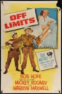 8g574 OFF LIMITS 1sh '53 soldiers Bob Hope & Mickey Rooney, sexy Marilyn Maxwell!