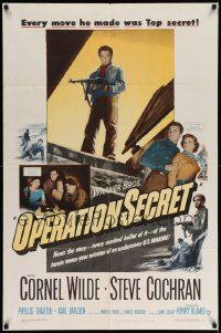8g588 OPERATION SECRET 1sh '52 Cornel Wilde, Cochran, mission of an undercover U.S. Marine!