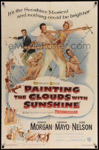 8g601 PAINTING THE CLOUDS WITH SUNSHINE 1sh '51 Dennis Morgan, sexy Virginia Mayo, Gene Nelson