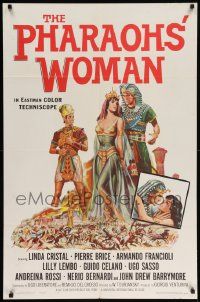 8g618 PHARAOHS' WOMAN 1sh '61 La donna dei faraoni, art of sexy Linda Cristal in the title role!