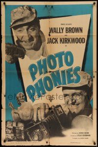 8g620 PHOTO PHONIES style A 1sh '50 Hal Yates comedy short starring Wally Brown, Jack Kirkwood!
