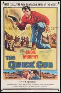 8g657 QUICK GUN 1sh '64 art of cowboy Audie Murphy in the raw rampaging fury of the West!