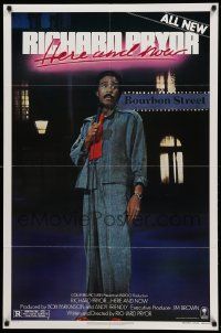 8g680 RICHARD PRYOR HERE & NOW style B 1sh '83 all new stand-up comedy on Bourbon Street!
