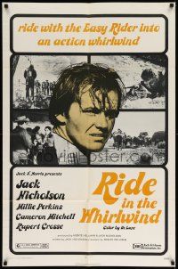 8g681 RIDE IN THE WHIRLWIND 1sh R71 close-up of young Jack Nicholson!