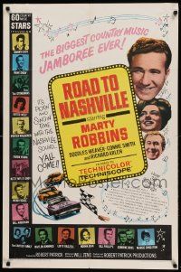 8g686 ROAD TO NASHVILLE 1sh '67 country music w/ Marty Robbins, Johnny Cash!