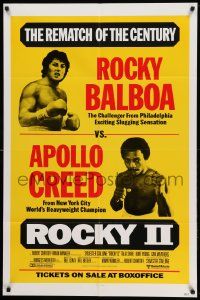 8g690 ROCKY II 1sh '79 Sylvester Stallone & Carl Weathers, the rematch of the century!