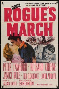 8g691 ROGUE'S MARCH 1sh '52 Peter Lawford, Janice Rule & Richard Greene in a land of mystery!