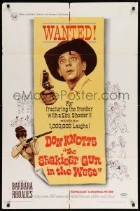 8g736 SHAKIEST GUN IN THE WEST 1sh '68 Barbara Rhoades with rifle, Don Knotts on wanted poster!