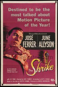 8g742 SHRIKE 1sh '55 June Allyson drives star/director Jose Ferrer to commit suicide!