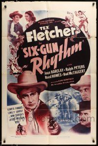8g753 SIX-GUN RHYTHM 1sh '39 Tex Fletcher, Joan Barclay, Sam Newfield western!