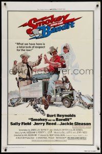 8g762 SMOKEY & THE BANDIT 1sh '77 art of Burt Reynolds, Sally Field & Jackie Gleason by Solie