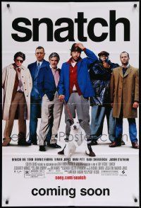 8g763 SNATCH advance DS 1sh '00 cool image of Brad Pitt, Jason Statham, Benicio Del Toro & cast!